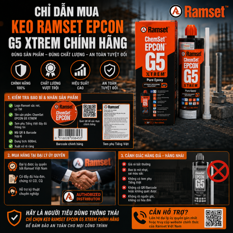 Chỉ dẫn mua keo Ramset G5 Xtrem chính hãng